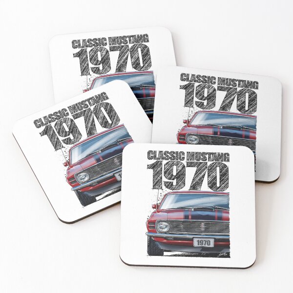 Item preview, Classic Mustang 1970 Front View Red – Vintage Muscle Car Illustration designed and sold by Petrolhead T-Shirts and Art.