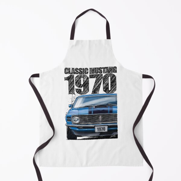 Item preview, Classic Mustang 1970 Front View Grabber Blue – Vintage Muscle Car Illustration designed and sold by Petrolhead T-Shirts and Art.