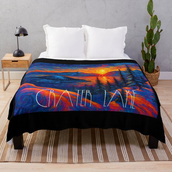 Item preview, Crater Lake National Park at Sunrise – Post-Impressionist Landscape designed and sold by WilderRoads.