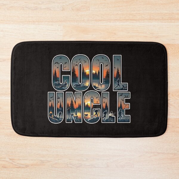 Item preview, Cool Uncle typography design featuring sunset landscapes, forests, lakes, and outdoor silhouettes. Perfect gift for outdoorsy uncles who love camping, grilling, and nature. designed and sold by WHDProduction45.