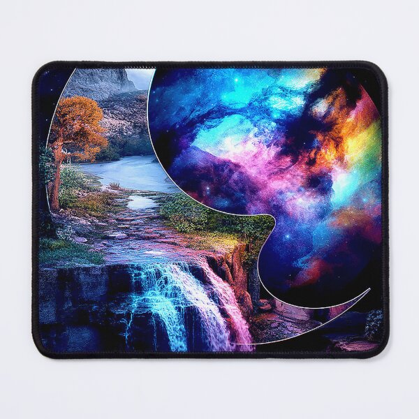 Item preview, Cosmic Crescent Over a Dreamlike Waterfall designed and sold by Exodoi.