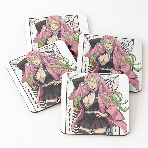 Item preview, Love Breathing Swordswoman - Pink and Green Anime Aesthetic Art designed and sold by MugenAnime.