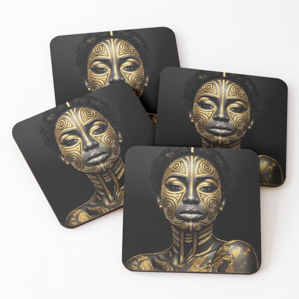 Item preview, African Woman Black and Gold Art designed and sold by BaneStyles.
