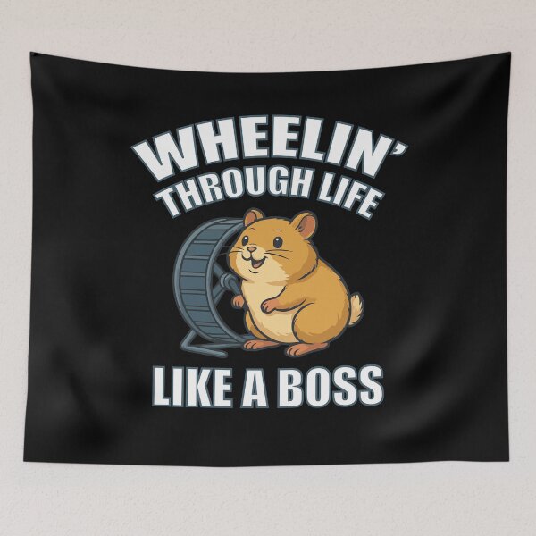 Item preview, Wheelin’ Through Life Like a Boss – Boss Attitude Hamster Design designed and sold by storelibertys.