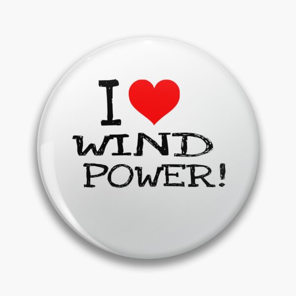 Item preview, I love wind power black text  designed and sold by Wishbonedezine.