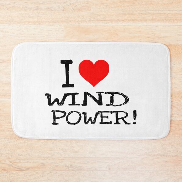 Item preview, I love wind power black text  designed and sold by Wishbonedezine.