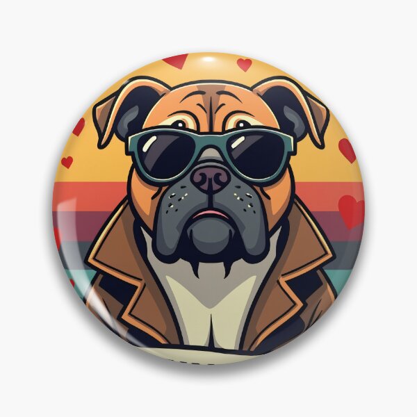 Item preview, Funny Anti-Valentine Dog Sticker - Sarcastic Grumpy Bulldog Retro Art designed and sold by The Grumpy Pet Club.