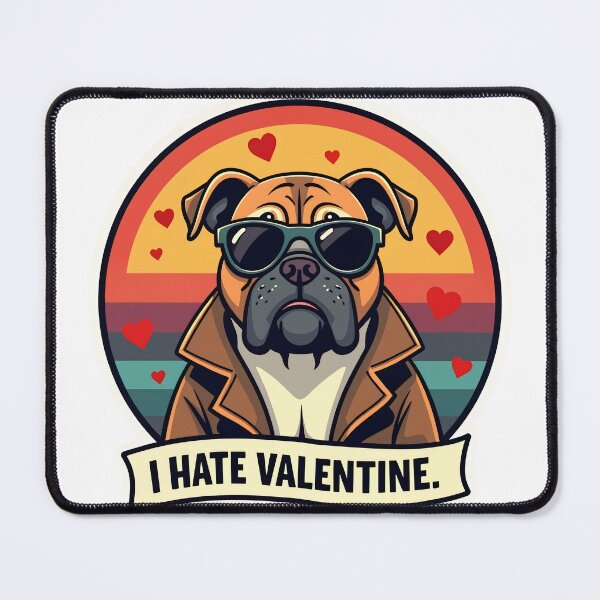 Item preview, Funny Anti-Valentine Dog Sticker - Sarcastic Grumpy Bulldog Retro Art designed and sold by The Grumpy Pet Club.
