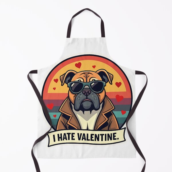 Item preview, Funny Anti-Valentine Dog Sticker - Sarcastic Grumpy Bulldog Retro Art designed and sold by The Grumpy Pet Club.