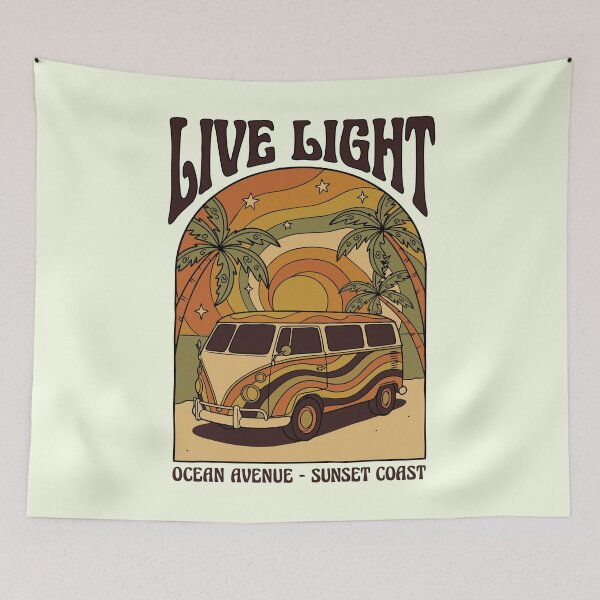 Item preview, Live Light Retro Sunset Van Illustration designed and sold by livvestudio.