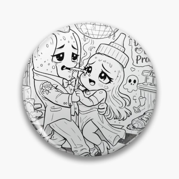 Item preview, Doomed Lovers Prom – Dark Romance Illustration, Sad Cute Love, Gothic Humor Art designed and sold by ComedyInkFactor.