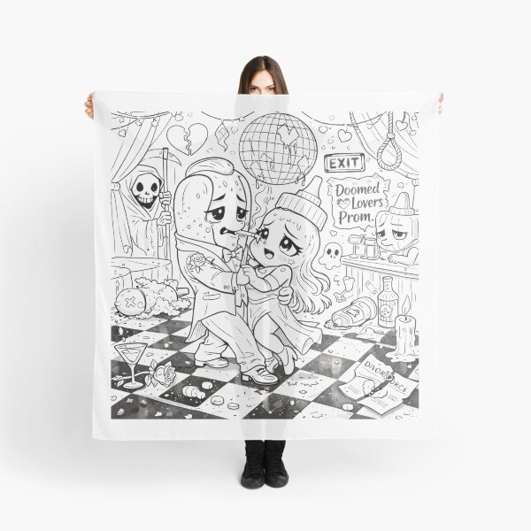Item preview, Doomed Lovers Prom – Dark Romance Illustration, Sad Cute Love, Gothic Humor Art designed and sold by ComedyInkFactor.