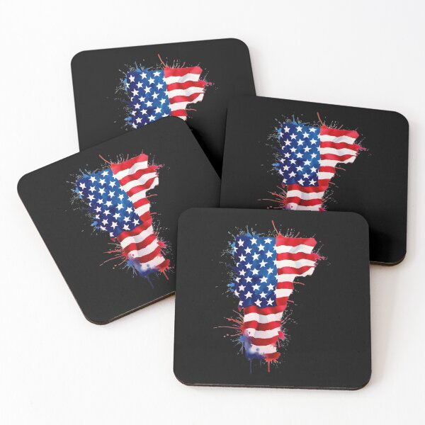 Item preview, Vermont Stars & Stripes State Silhouette – Distressed Americana designed and sold by Paper Drip.