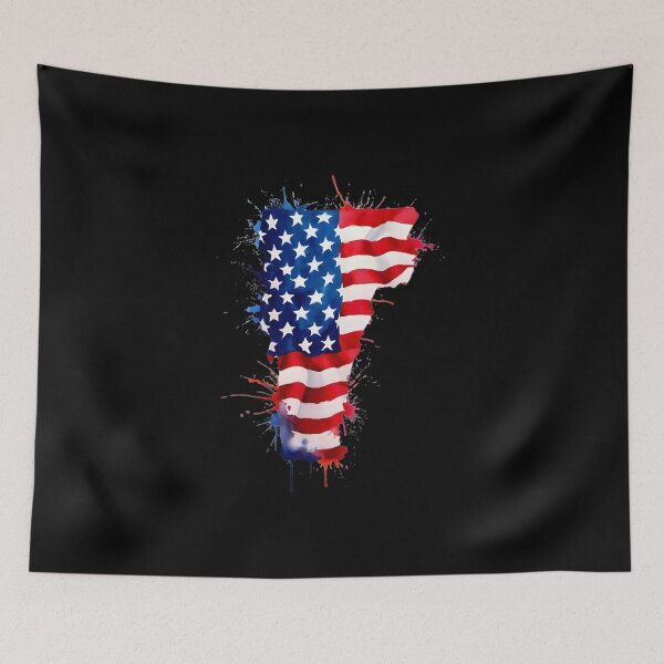 Item preview, Vermont Stars & Stripes State Silhouette – Distressed Americana designed and sold by Paper Drip.