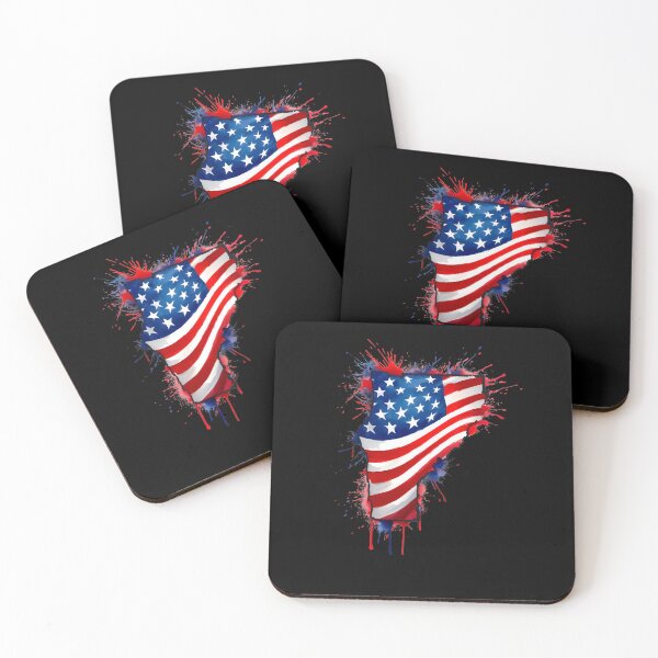 Item preview, Vermont Stars & Stripes State Silhouette – Distressed Americana designed and sold by Paper Drip.