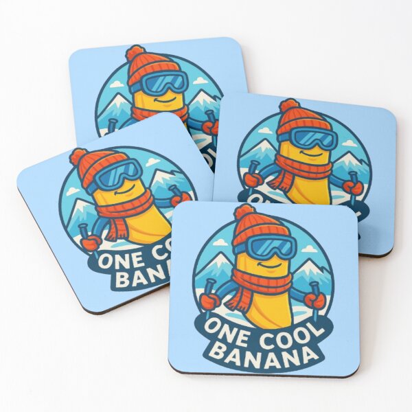 Item preview, One Cool Banana – Funny Winter Ski Design designed and sold by Blaze & Trail Creative.
