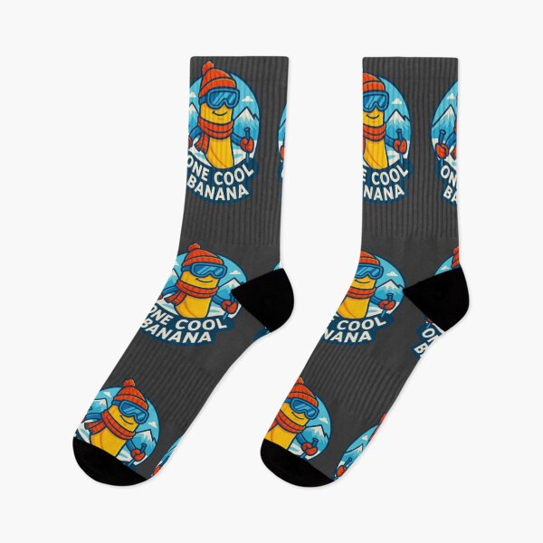 Item preview, One Cool Banana – Funny Winter Ski Design designed and sold by Blaze & Trail Creative.