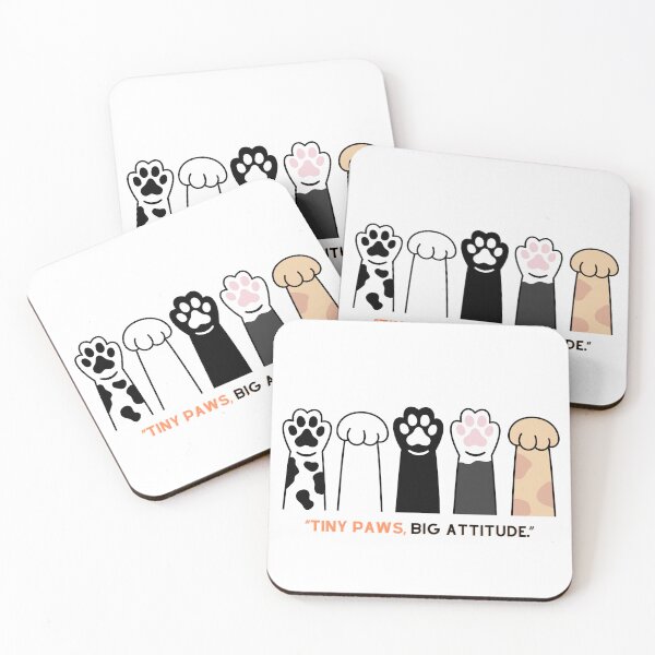 Item preview, Tiny Paws Big Attitude – Cute Cat Paw Quote Design designed and sold by Abby Graphy ⭐⭐⭐⭐⭐.