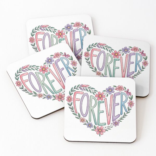Item preview, Forever – Floral Heart Typography Design designed and sold by NiDoya.