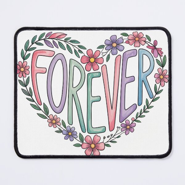 Item preview, Forever – Floral Heart Typography Design designed and sold by NiDoya.