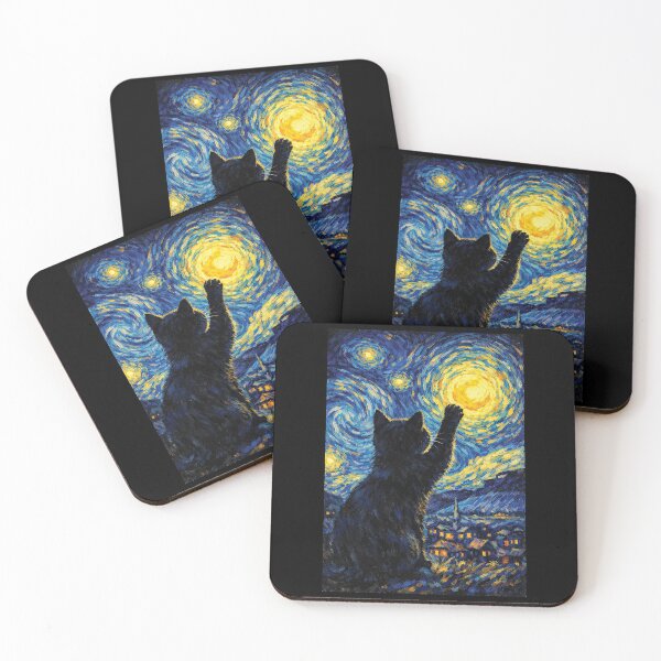 Item preview, Starry Night Cat designed and sold by SanipepaVase.