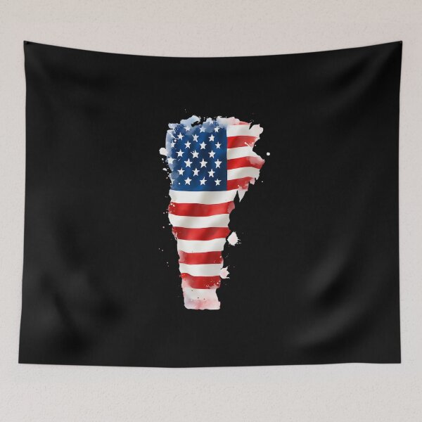 Item preview, Vermont Stars & Stripes State Silhouette – Distressed Americana designed and sold by Paper Drip.