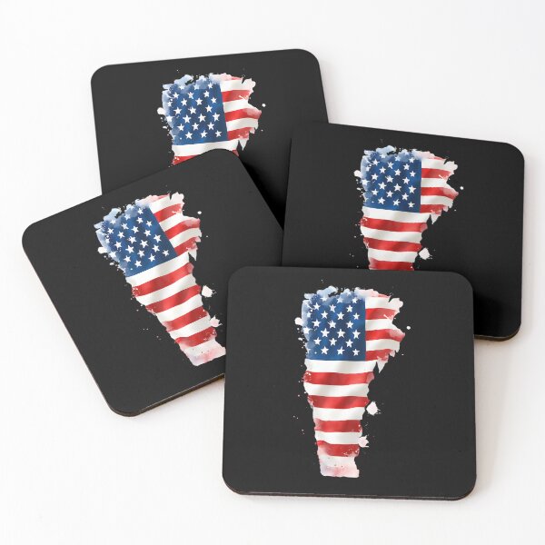 Item preview, Vermont Stars & Stripes State Silhouette – Distressed Americana designed and sold by Paper Drip.
