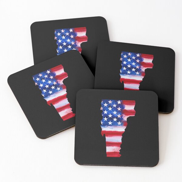 Item preview, Vermont Stars & Stripes State Silhouette – Distressed Americana designed and sold by Paper Drip.