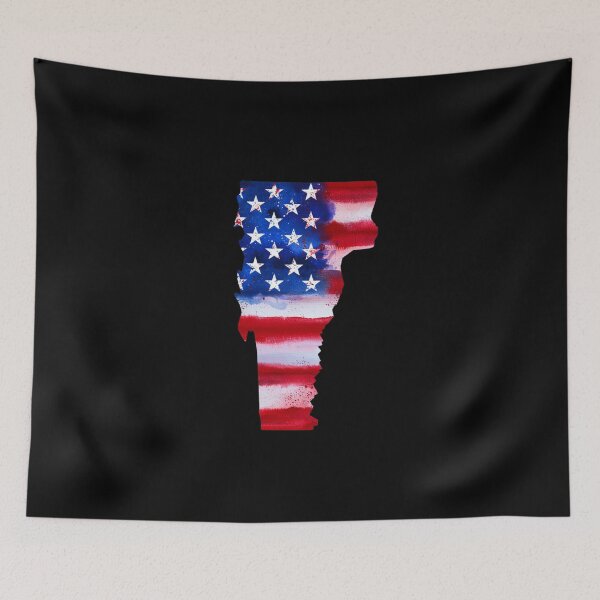 Item preview, Vermont Stars & Stripes State Silhouette – Distressed Americana designed and sold by Paper Drip.