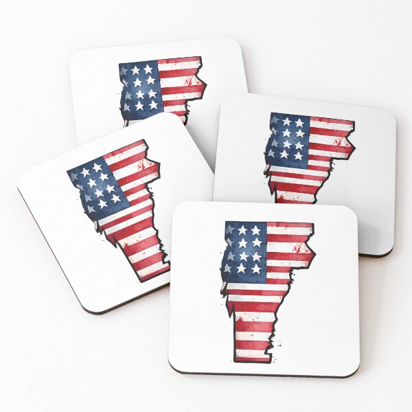 Item preview, Vermont Stars & Stripes State Silhouette – Distressed Americana designed and sold by Paper Drip.
