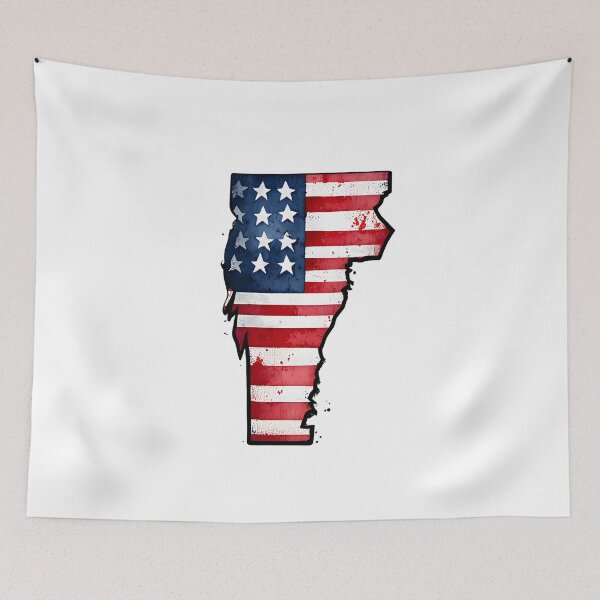 Item preview, Vermont Stars & Stripes State Silhouette – Distressed Americana designed and sold by Paper Drip.