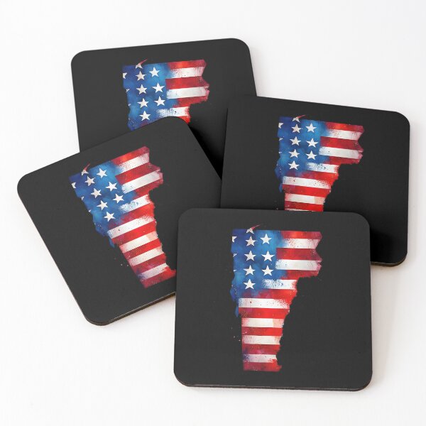 Item preview, Vermont Stars & Stripes State Silhouette – Distressed Americana designed and sold by Paper Drip.