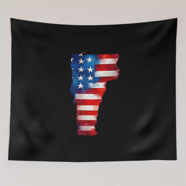 Item preview, Vermont Stars & Stripes State Silhouette – Distressed Americana designed and sold by Paper Drip.