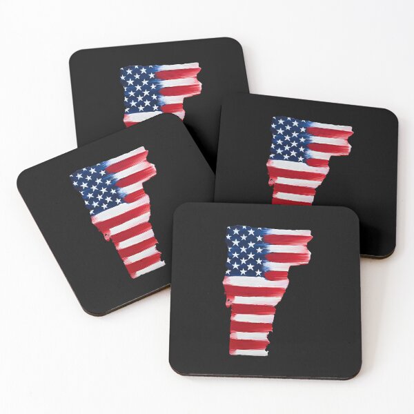 Item preview, Vermont Stars & Stripes State Silhouette – Distressed Americana designed and sold by Paper Drip.
