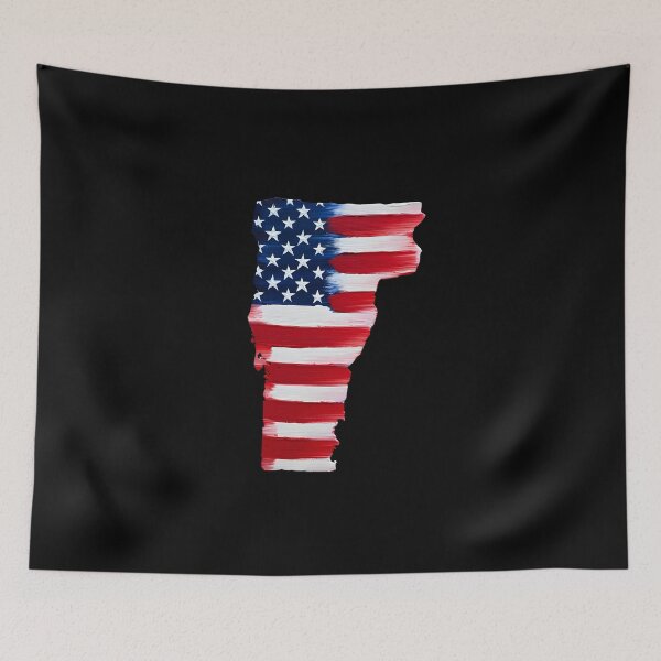 Item preview, Vermont Stars & Stripes State Silhouette – Distressed Americana designed and sold by Paper Drip.