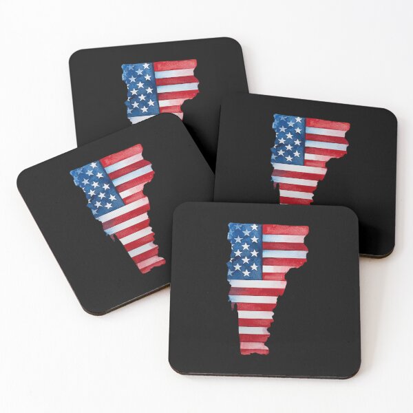 Item preview, Vermont Stars & Stripes State Silhouette – Distressed Americana designed and sold by Paper Drip.