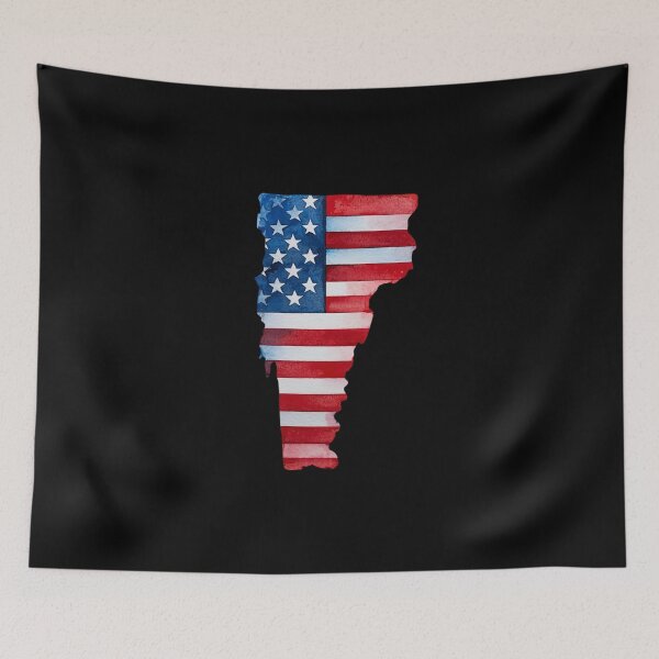 Item preview, Vermont Stars & Stripes State Silhouette – Distressed Americana designed and sold by Paper Drip.