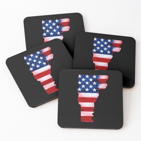 Item preview,  Vermont Stars & Stripes State Silhouette – Distressed Americana designed and sold by Paper Drip.