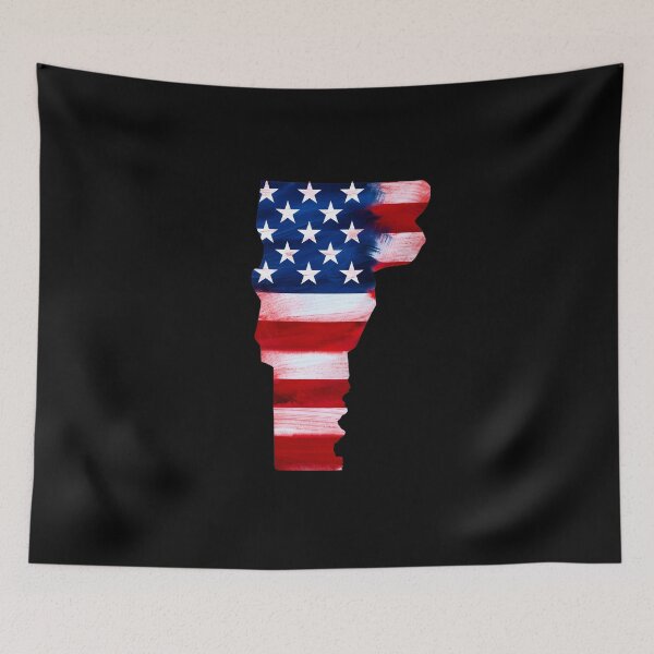 Item preview,  Vermont Stars & Stripes State Silhouette – Distressed Americana designed and sold by Paper Drip.