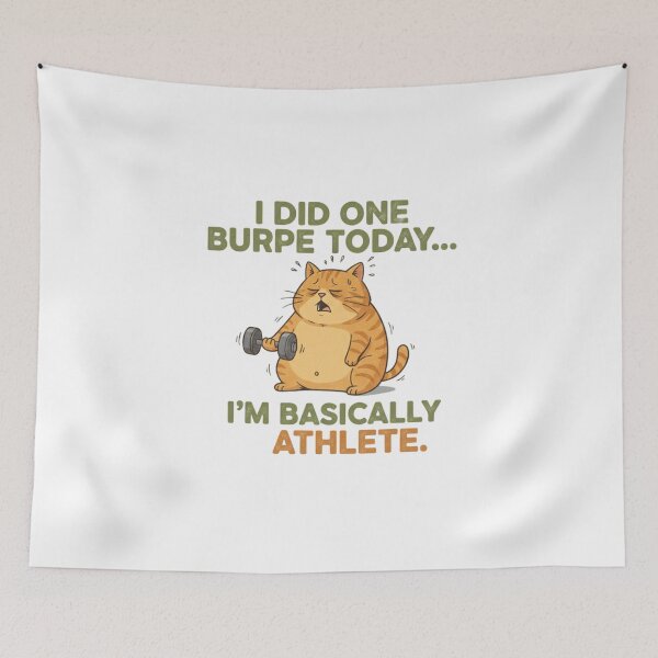 Item preview, Funny Weightlifting Cat - "Don't Quit" Gym Motivation designed and sold by ToonyTeez.