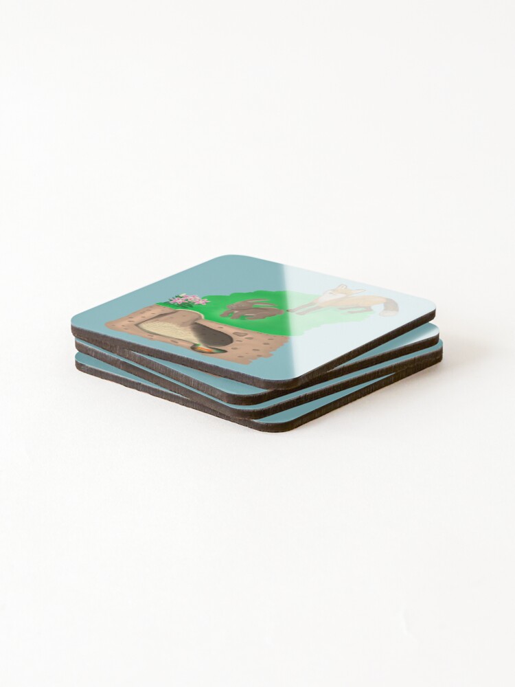 Thumbnail 4 of 5, Coasters (Set of 4), Fox and Rabbit designed and sold by Danvant.