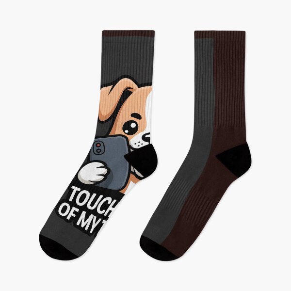 Item preview, Touch = Test of My Teeth ? | Funny Dog Guarding Phone T-Shirt designed and sold by Viktorio Art Shop.