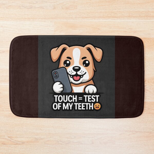 Item preview, Touch = Test of My Teeth ? | Funny Dog Guarding Phone T-Shirt designed and sold by Viktorio Art Shop.