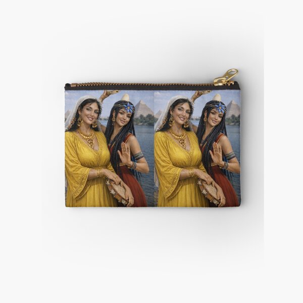 Item preview, Ancient Egypt meets Old Cairo — two timeless women united by rhythm, culture, and the heartbeat of the Nile with a riqq designed and sold by TuyaArts.