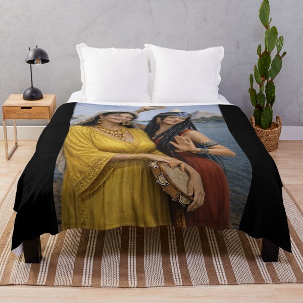 Item preview, Ancient Egypt meets Old Cairo — two timeless women united by rhythm, culture, and the heartbeat of the Nile with a riqq designed and sold by TuyaArts.