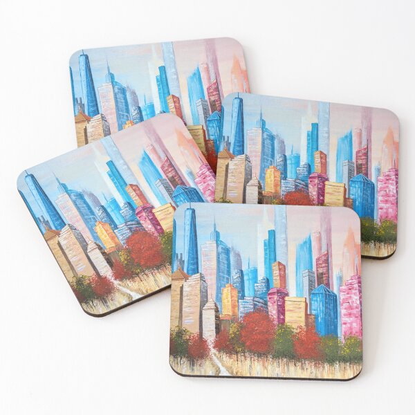 Item preview, Colorful New York City Skyline at Sunrise designed and sold by Katherine Miller Art.