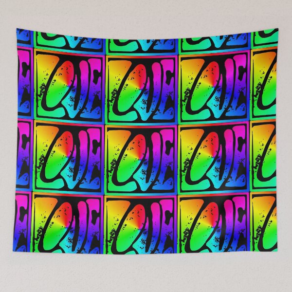 Item preview, Hippy Love rainbow sign designed and sold by Logo-A-GoGo.