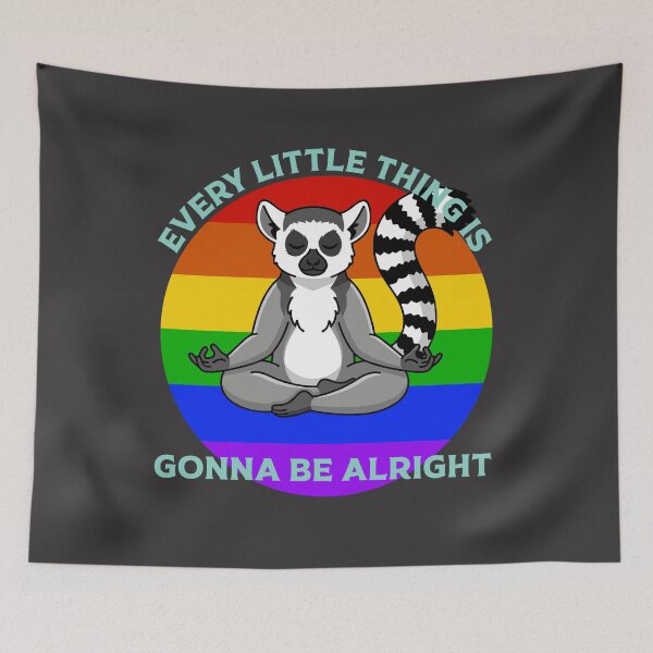 Item preview, Meditating Lemur Rainbow Zen - Every Little Thing Is Gonna Be Alright designed and sold by Pukisdaizi.
