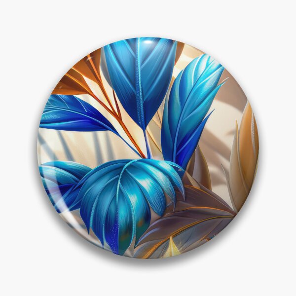 Item preview, Elegant Golden Blue Leaves Art  designed and sold by MargaretWiktor.
