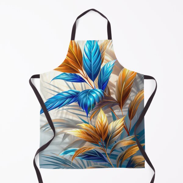 Item preview, Elegant Golden Blue Leaves Art designed and sold by MargaretWiktor.